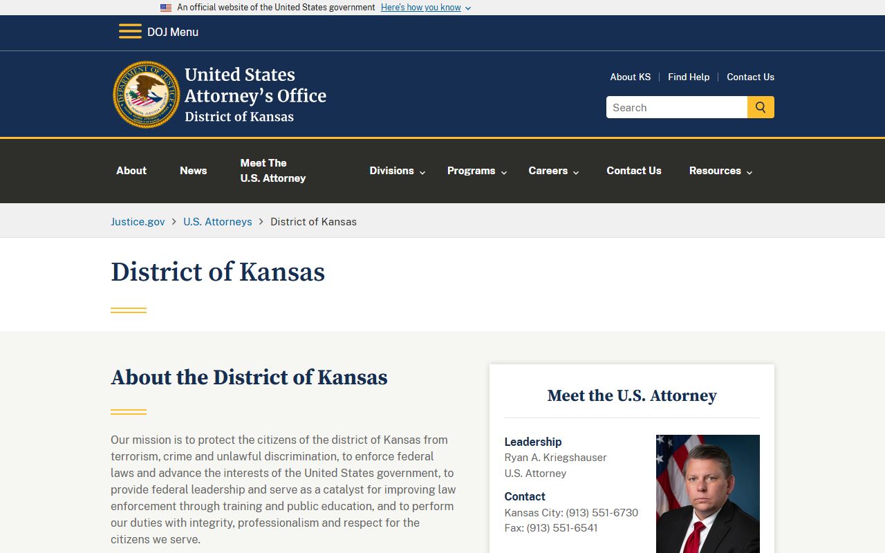 Sedgwick County court charges U.S. Attorney District of Kansas source