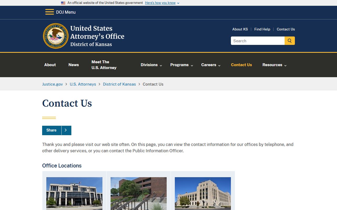 Sedgwick County court charges U.S. Attorney Kansas contact source
