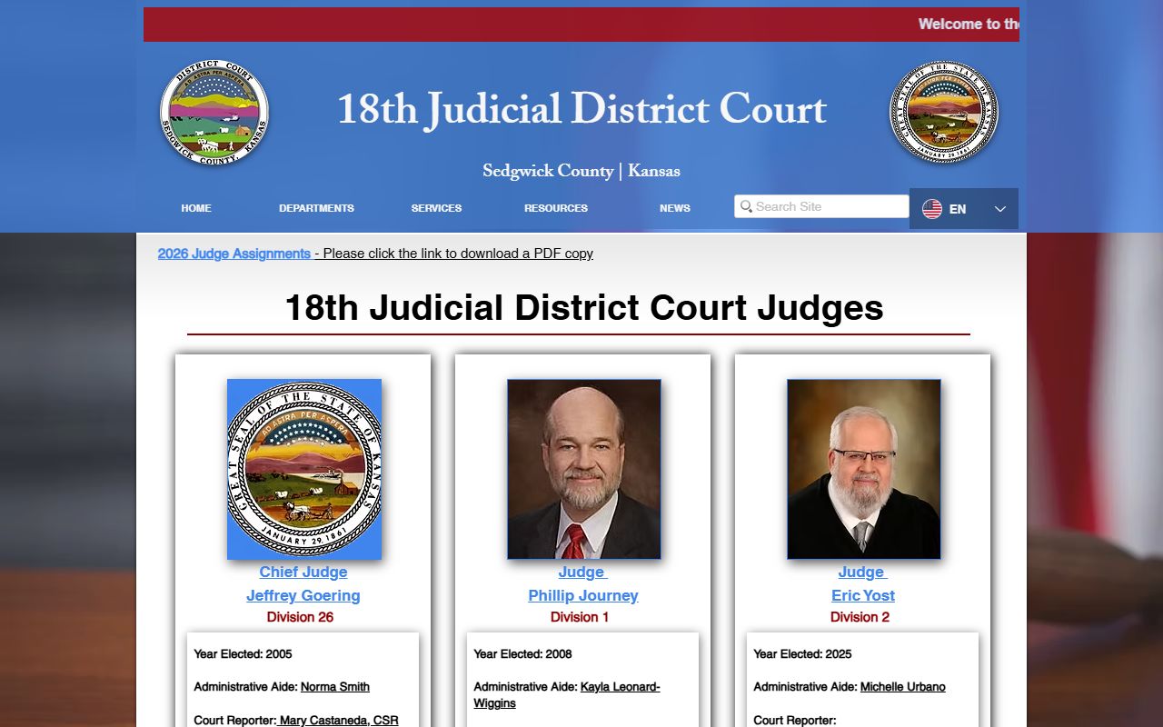 Sedgwick County District Court judge information and court records