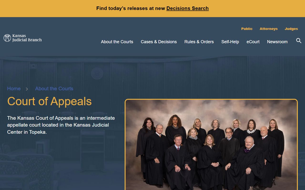 Sedgwick County District Court records Kansas Court of Appeals page