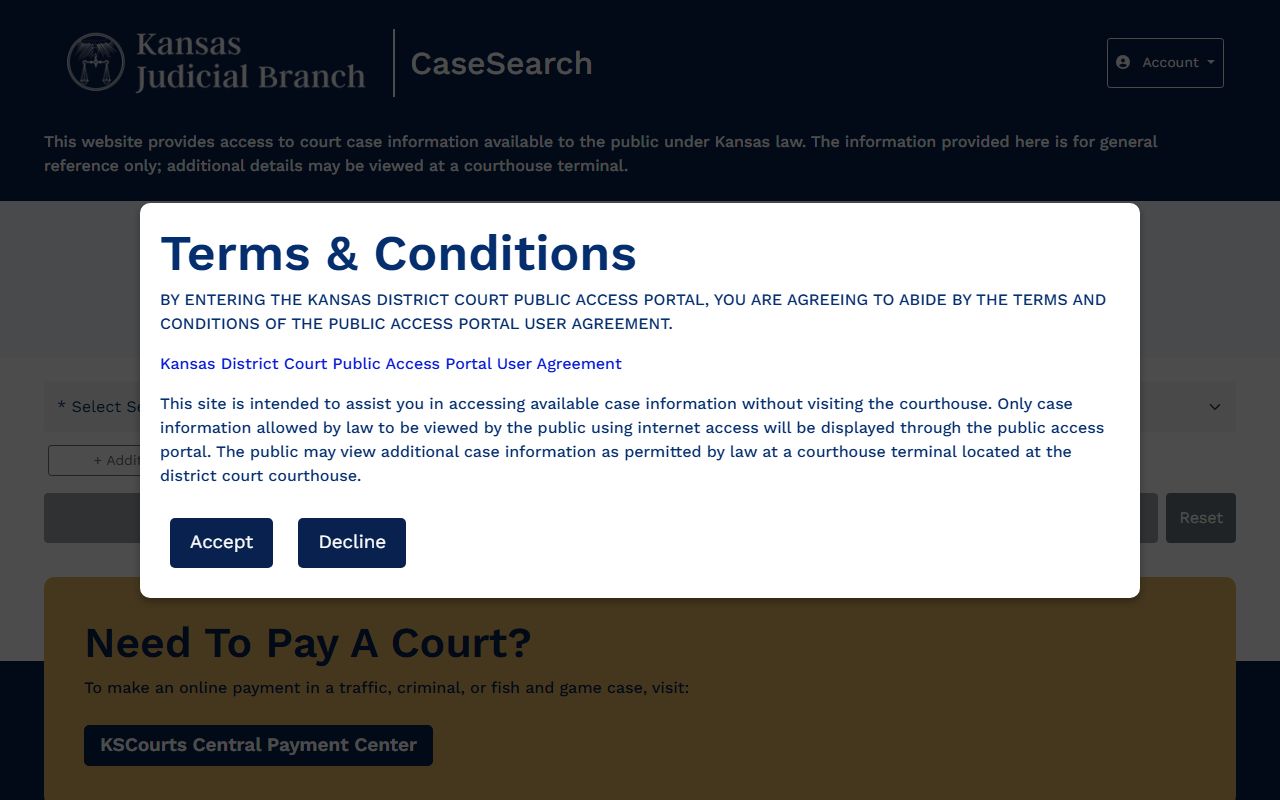 Sedgwick County court records Kansas CaseSearch portal