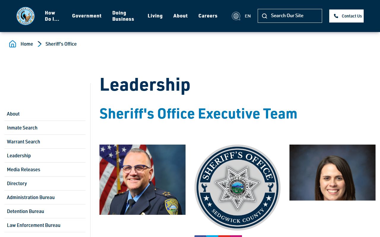 Sedgwick County inmate records sheriff leadership source