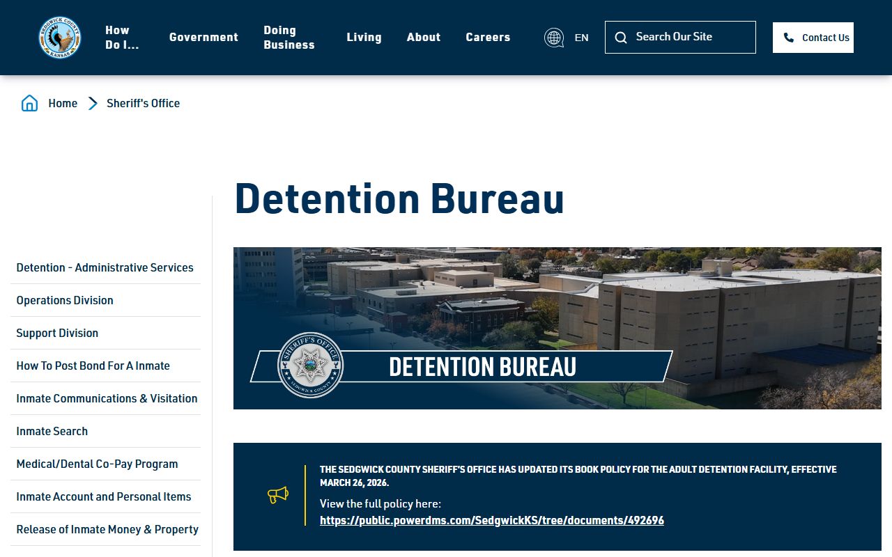Sedgwick County inmate records Detention Bureau source