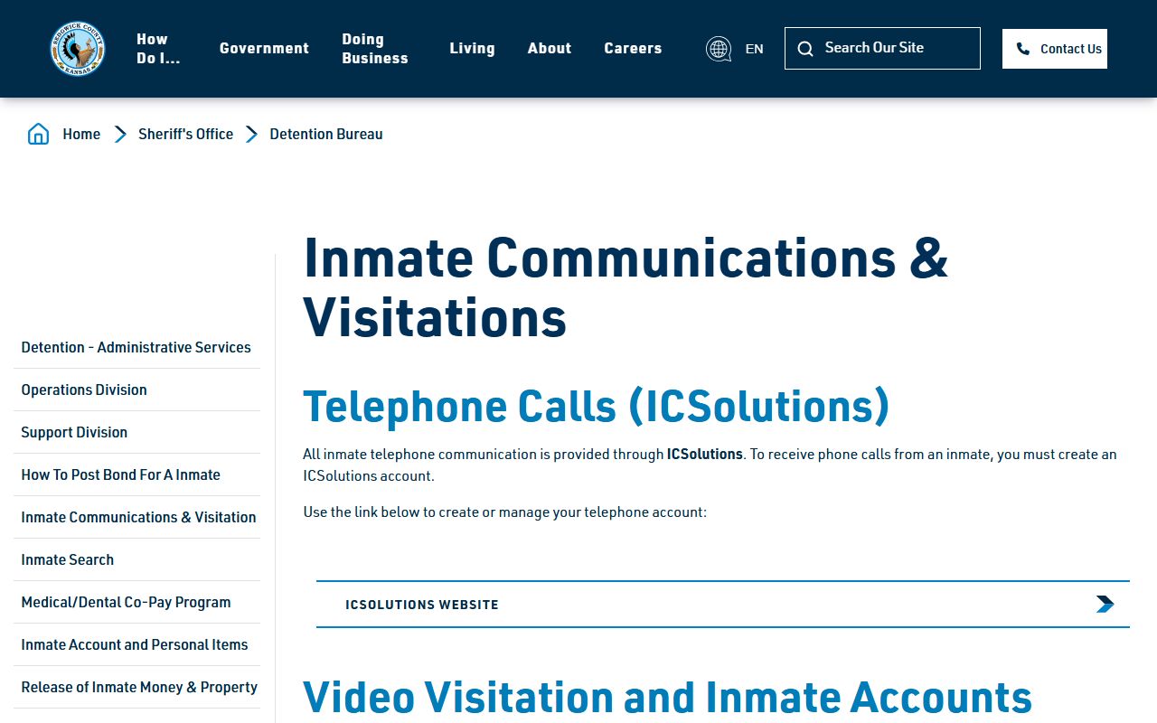 Sedgwick County inmate records inmate communications source
