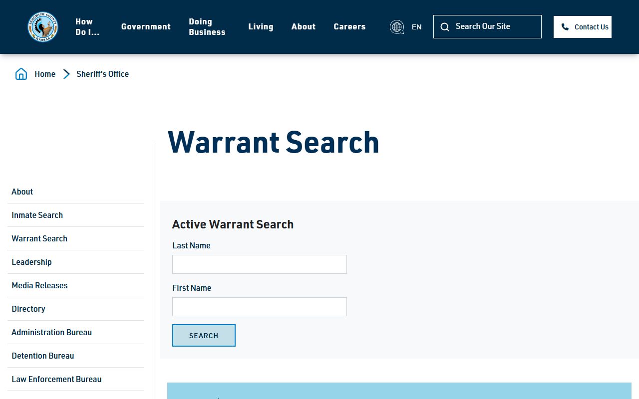 Sedgwick County warrant search sheriff active warrants source